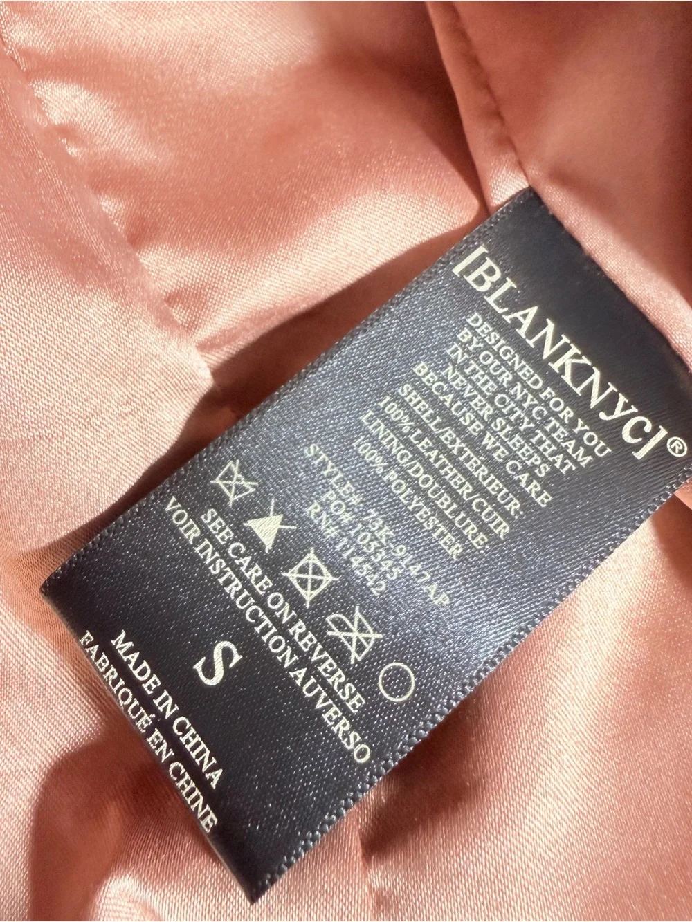 BlankNYC Blush Desert Pink 100% Genuine Suede Leather Cropped Moto Jacket Small